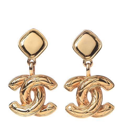 chanel gold clip on earrings|Chanel inspired clip on earrings.